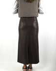 FFC - 16425 | 1649 - Rok lederlook split - CHOCOLAT