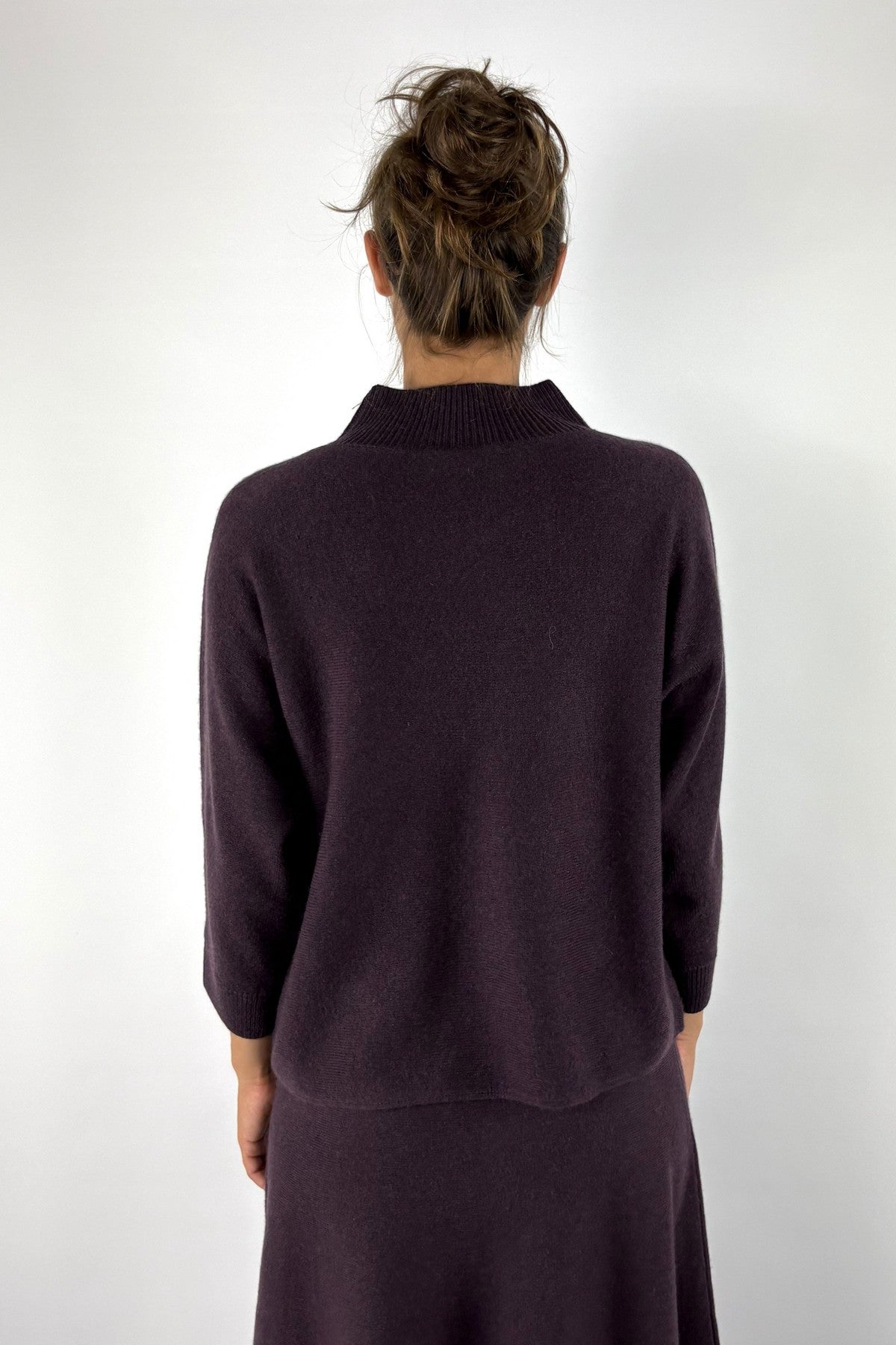 FFC Fashion 16051 trui col wol &amp; kasjmier – Aubergine