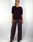 FFC Fashion 16023 truitje merinowol korte mouw – Aubergine