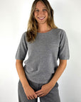 FFC Fashion 16000 truitje in Light Grey van wol en kasjmier met ronde hals en korte mouwen