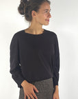 FFC merino trui met ronde hals en lange mouwen – Sepia