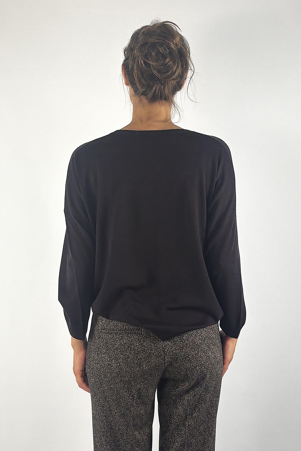 FFC merino trui met ronde hals en lange mouwen – Sepia