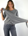 FFC Fashion 16015 triangle sjaal in Light Grey van wol en kasjmier