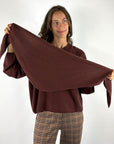 FFC Fashion 16015 triangle sjaal in Marone van wol en kasjmier
