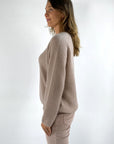 FFC - 12081 | 1249 - Pull V cashmere/zijde - macchiato