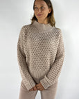 FFC - 12028 | 1081 - Pull opst kraag wol cashmere - beige