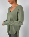 FFC - 8031 | 808 - Pull wol cashmere saliegroen