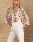 Hale Bob - Chiffon Blouse met Plissé Mouwen - Ivory - 5YXP672B