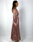 Hale Bob - Amaris | 58AT610A - Jurk lang V print - burgundy