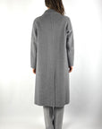 Helmur Regina lange doubleface mantel in wol en cashmere – Cenere