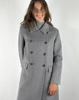 Helmur Regina lange doubleface mantel in wol en cashmere – Cenere