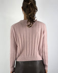 Hemisphere cardigan cashmereblend met ajour – Powder Blush