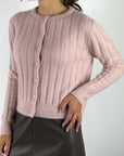 Hemisphere cardigan cashmereblend met ajour – Powder Blush