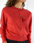 Hemisphere 2621336GR-4 korte cashmere cardigan – Risk Red