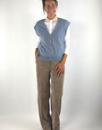 Hemisphere 2621310-4 gilet in Blue Apache van 100% cashmere met V-hals en fijne knoopjes