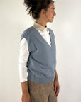 Hemisphere 2621310-4 gilet 100% cashmere – Blue Apache