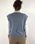 Hemisphere 2621310-4 gilet 100% cashmere – Blue Apache