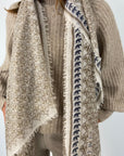 Hemisphere - NAKASH-BWB 252A - Sjaal bloem olifant - beige/blauw