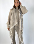 Hemisphere - NAKASH-BWB 252A - Sjaal bloem olifant - beige/blauw