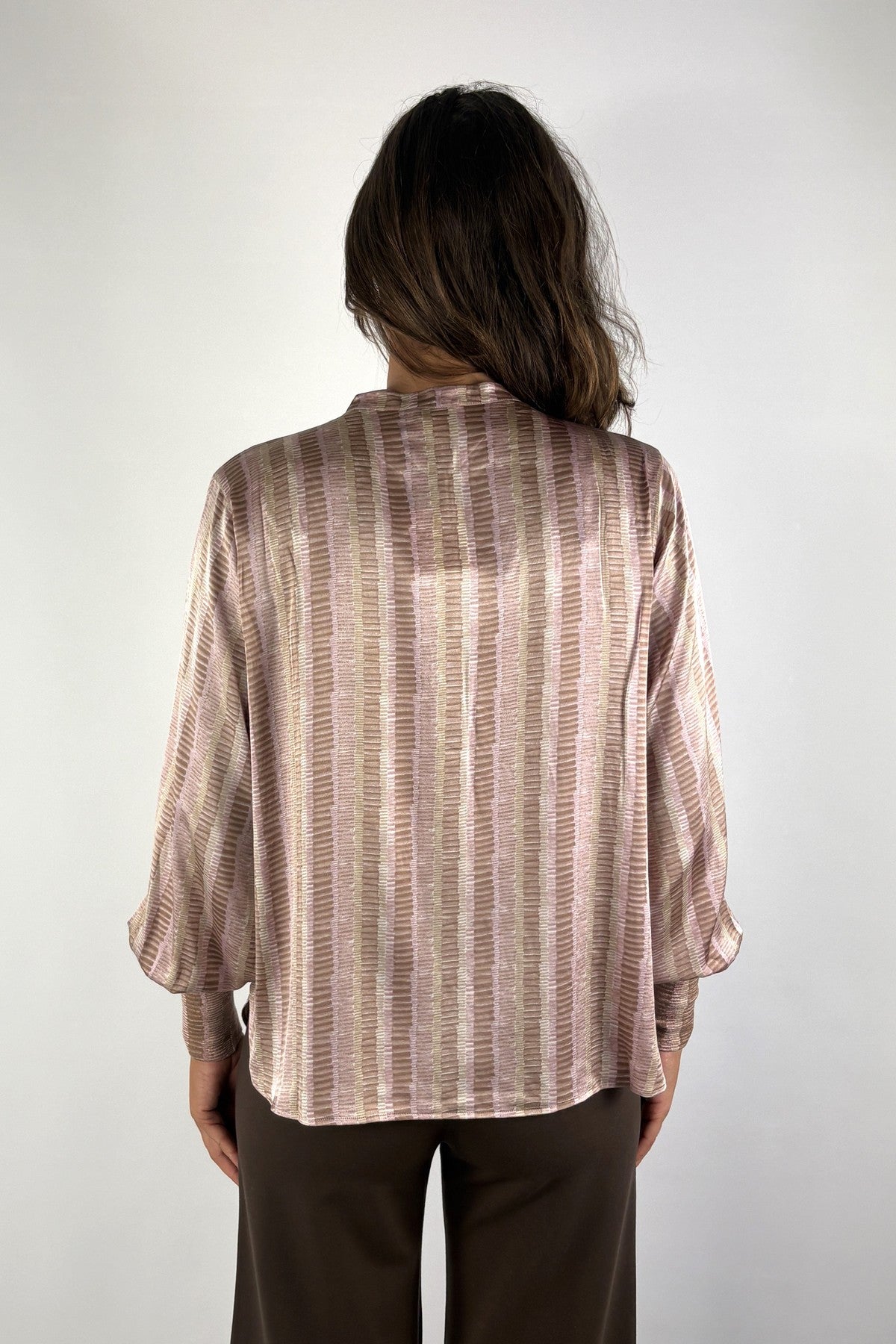 Hemisphere Faneli 262FANELI-6 zijden blouse – Roze Beige