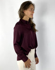 Hemisphere - 2526HELLA-5 - Bloes zijdestretch - burgundy