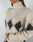 Hemisphere - 252C556RG-17 - Pull ruitpatroon bicolor - beige anthraciet