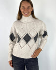 Hemisphere - 252C556RG-17 - Pull ruitpatroon bicolor - beige anthraciet