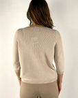 Hemisphere - Fijngebreide Merinos Pullover met 3/4 Mouw - Beige - 2614608-17