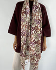 Hemisphere - Hydabig scarf 242C - Sjaal H-print aubergine