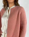 Hemisphere - 251C521-17 - Gillet cashmere katoen - rose desert