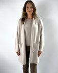 Hemisphere - 2425708-4 - Cardigan sjaalkraag 2 zakjes - beige