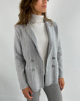 D'exterior - 57131 | Perla Granito - Blazer ruit cashmere grijs wit