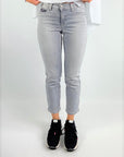 Cambio - Piper short 9221 - Jeans met pailletdetail grey denim