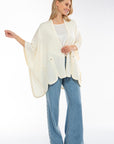 IVI - Solid knit cape - Poncho - off white