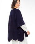 IVI - Solid knit cape - Poncho - navy