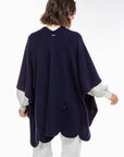 IVI - Solid knit cape - Poncho - navy