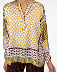 IVI - Jeton Tunic - Shirtbloes klein motief - Oker