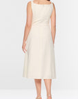 Marc Cain langes Kleid mit Strukturmuster Bright Ecru – AC 21.35 W63 | 112