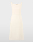 Marc Cain langes Kleid mit Strukturmuster Bright Ecru – AC 21.35 W63 | 112