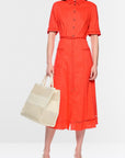 Marc Cain Hemdblusenkleid mit Kordel Sunny Orange – AC 21.41 W70 | 223