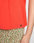Marc Cain Shirt aus Seide und Jersey Tomatenrot – AC 48.44 J59 | 223