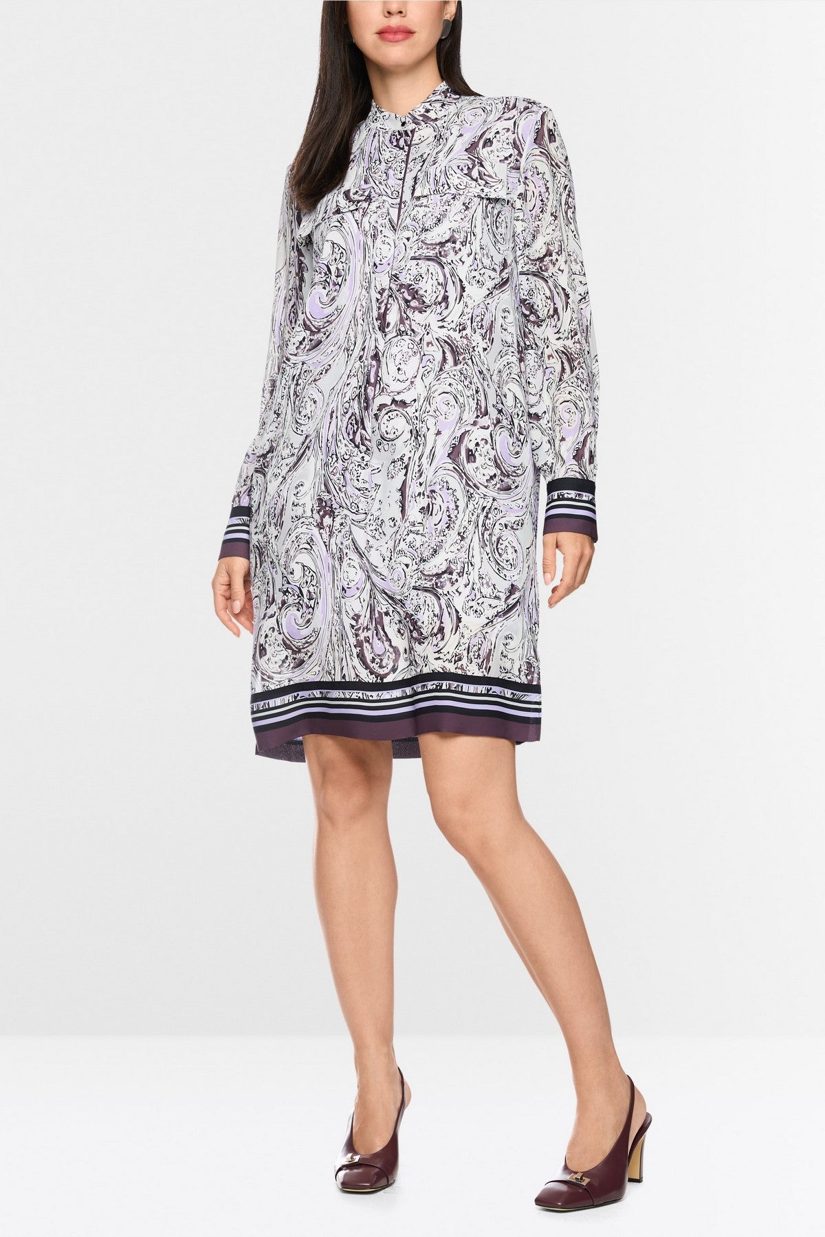Marc Cain midi-jurk met grafische print – Purple Rose