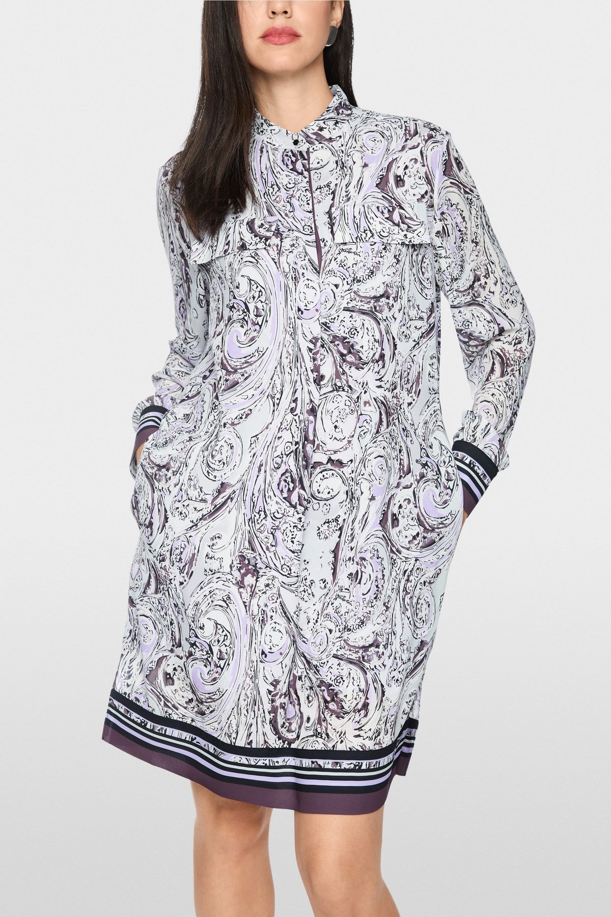 Marc Cain midi-jurk met grafische print – Purple Rose
