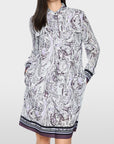Marc Cain midi-jurk met grafische print – Purple Rose