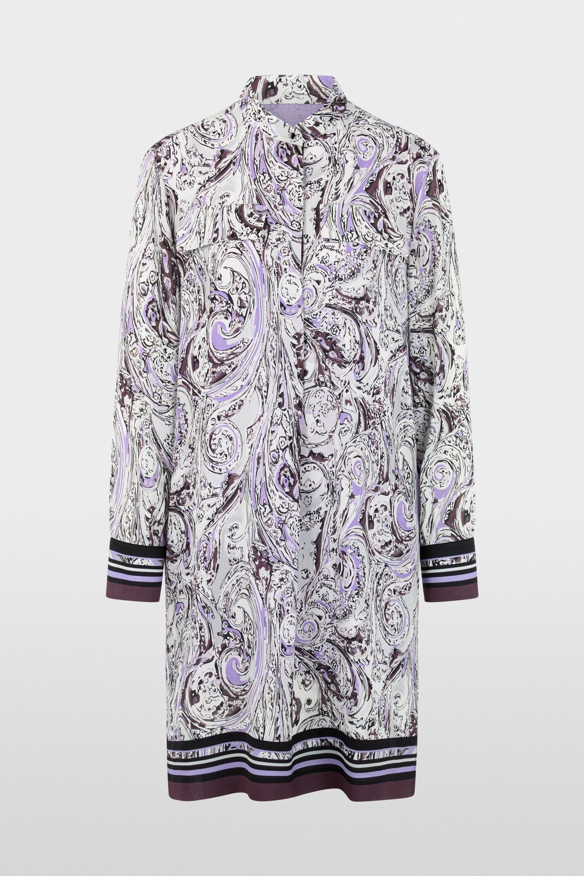 Marc Cain midi-jurk met grafische print in Purple Rose
