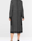Marc Cain midi-jurk met grafisch patroon – Black and White