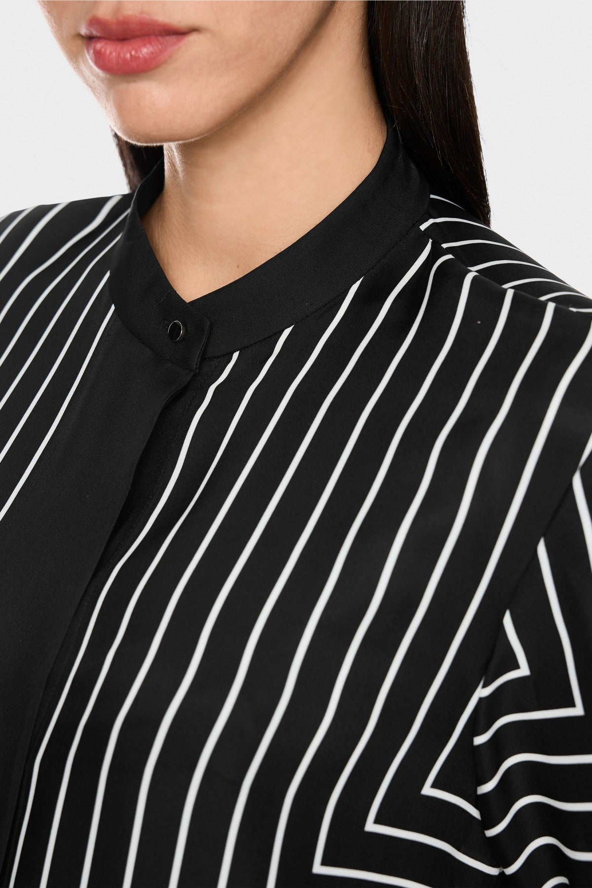 Marc Cain midi-jurk met grafisch patroon – Black and White
