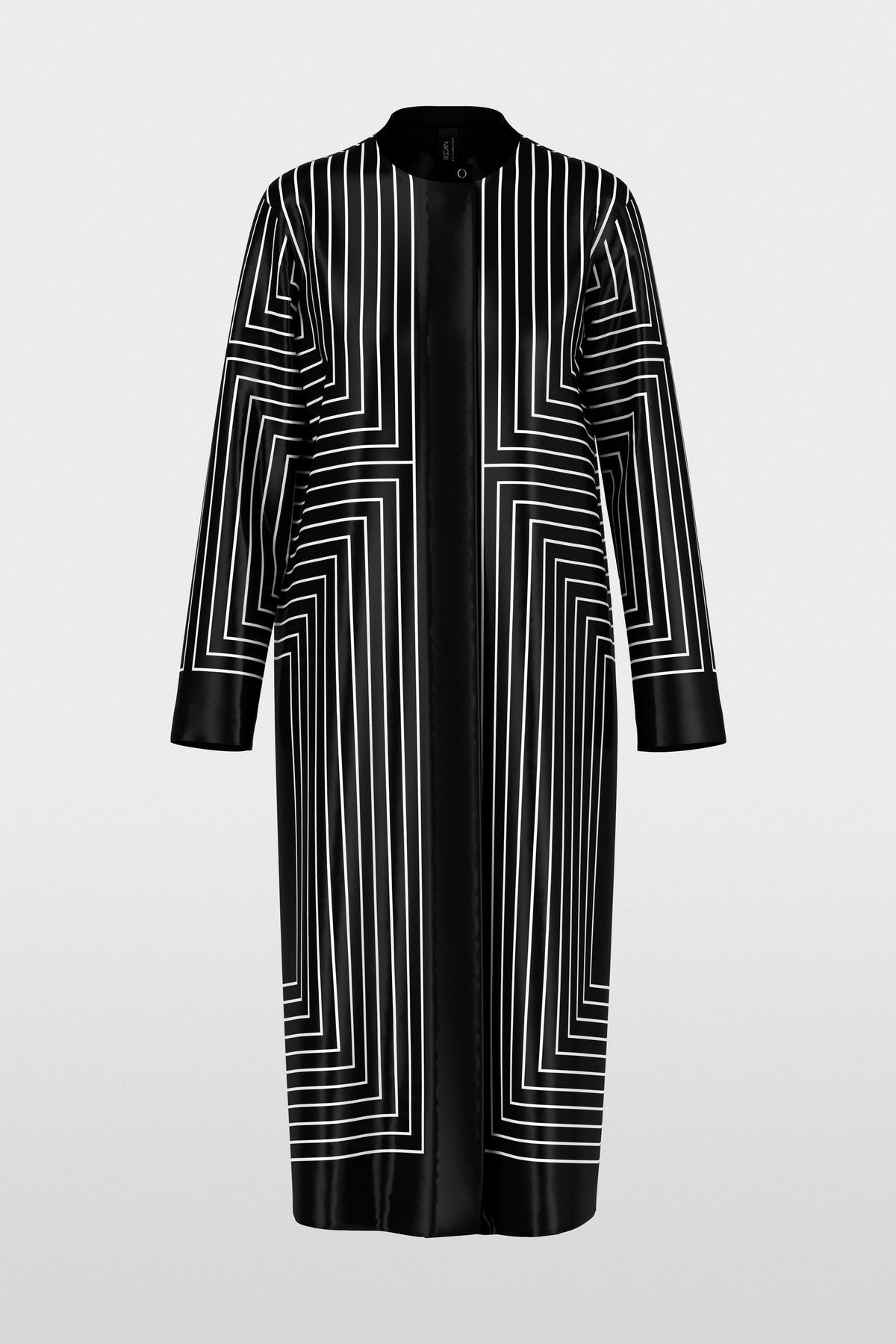 Marc Cain midi-jurk met grafisch patroon in Black and White