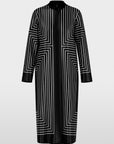 Marc Cain midi-jurk met grafisch patroon in Black and White