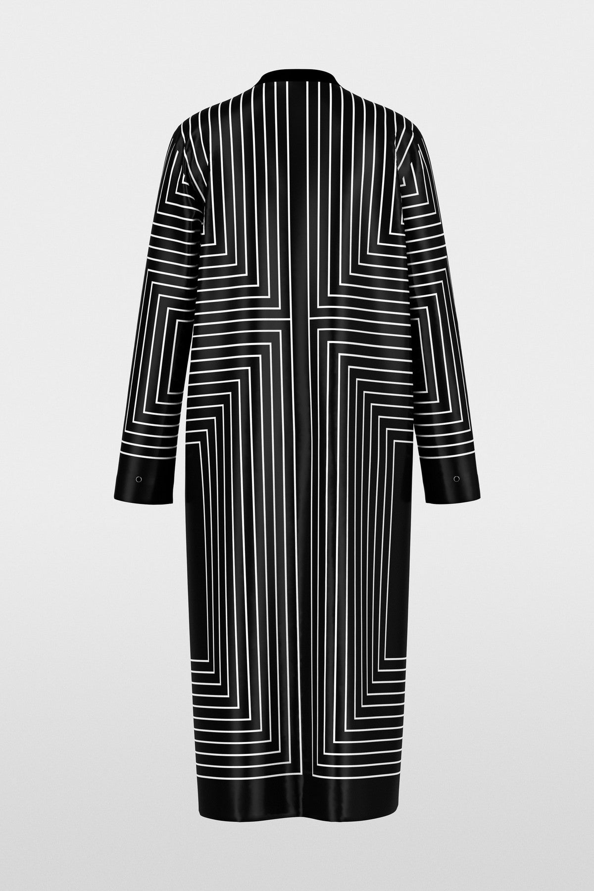 Marc Cain midi-jurk met grafisch patroon – Black and White